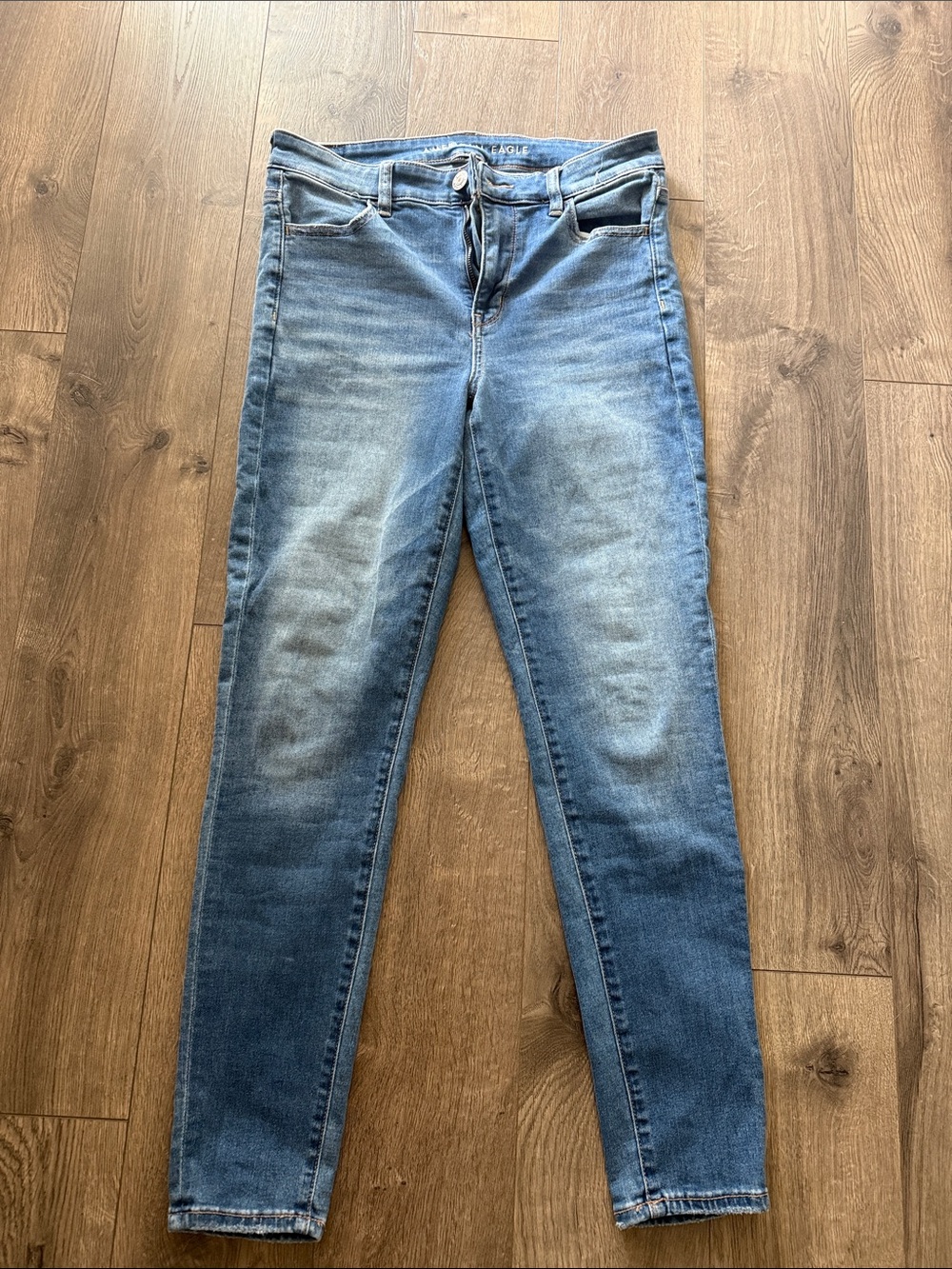 American Eagle Outfitters Women's Hi-Rise Jeggings - Mid Blue